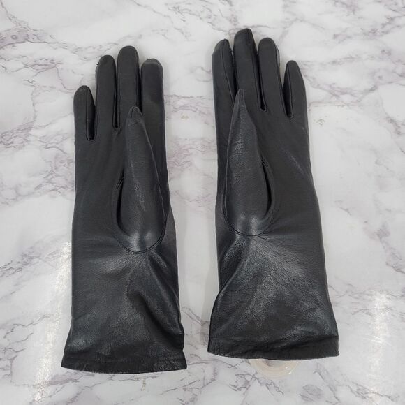 Aris Elegant Black Leather Driving Gloves with Silk Lining - Picture 4 of 12